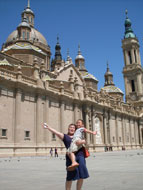 Voor de kathedraal van Zaragoza